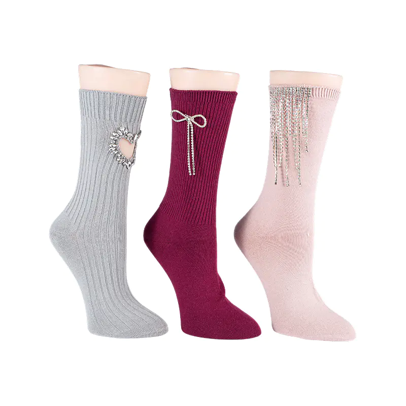 Damavtagbar Pearl Bow Crew Sock